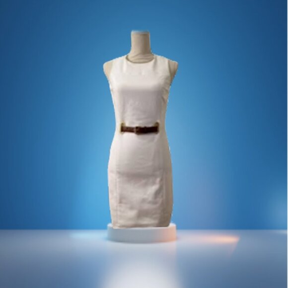 Michael Kors Size 8 womens sheath dress off white sleeveless - Picture 1 of 12